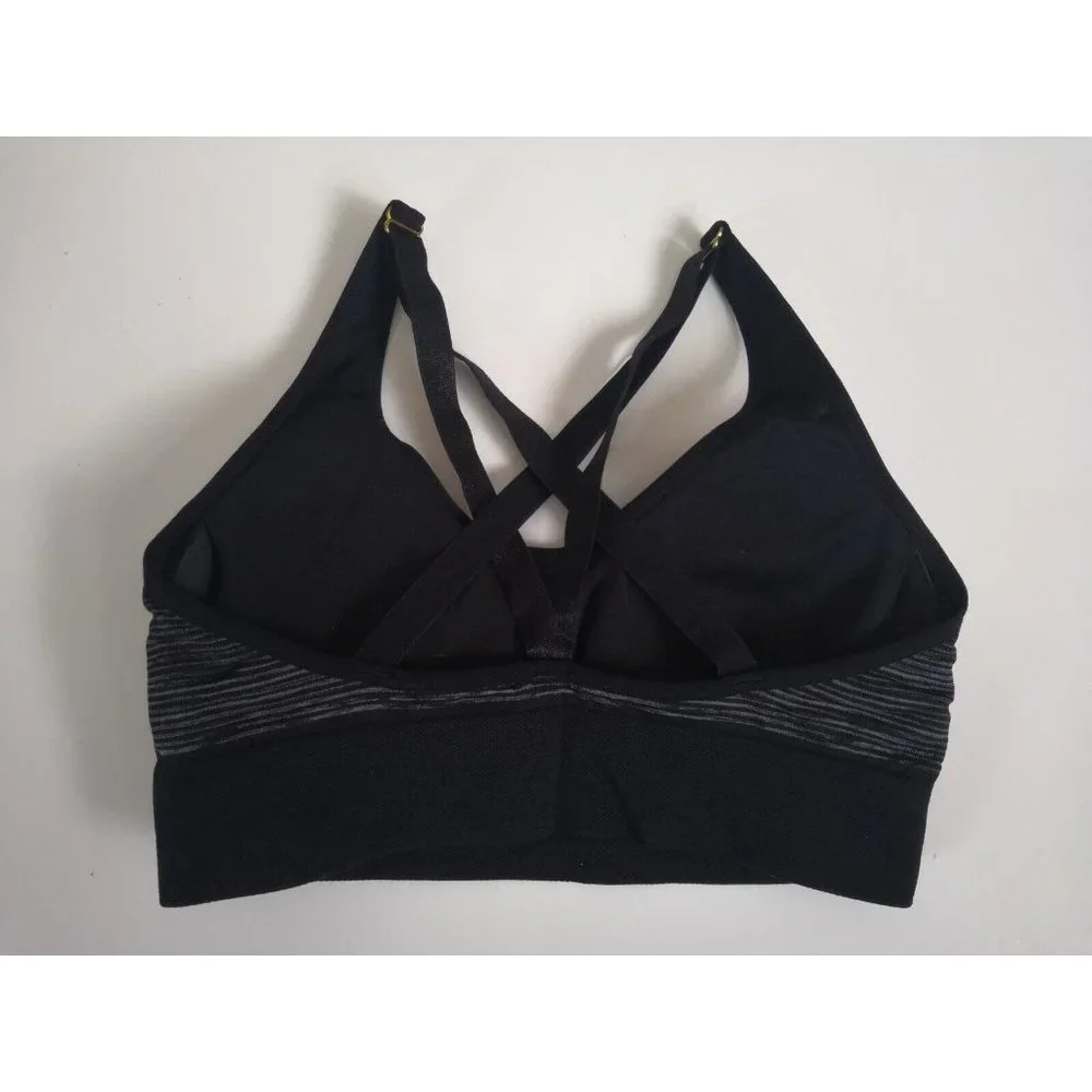 Puma RACER BACK BRA WOMEN'S LIGHT SUPPORT SPORTS BRA BLACK SIZE S - Picture 2 of 4